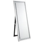 ACME 97025 Nysa Accent Mirror (Floor), Mirrored & Faux Crystals