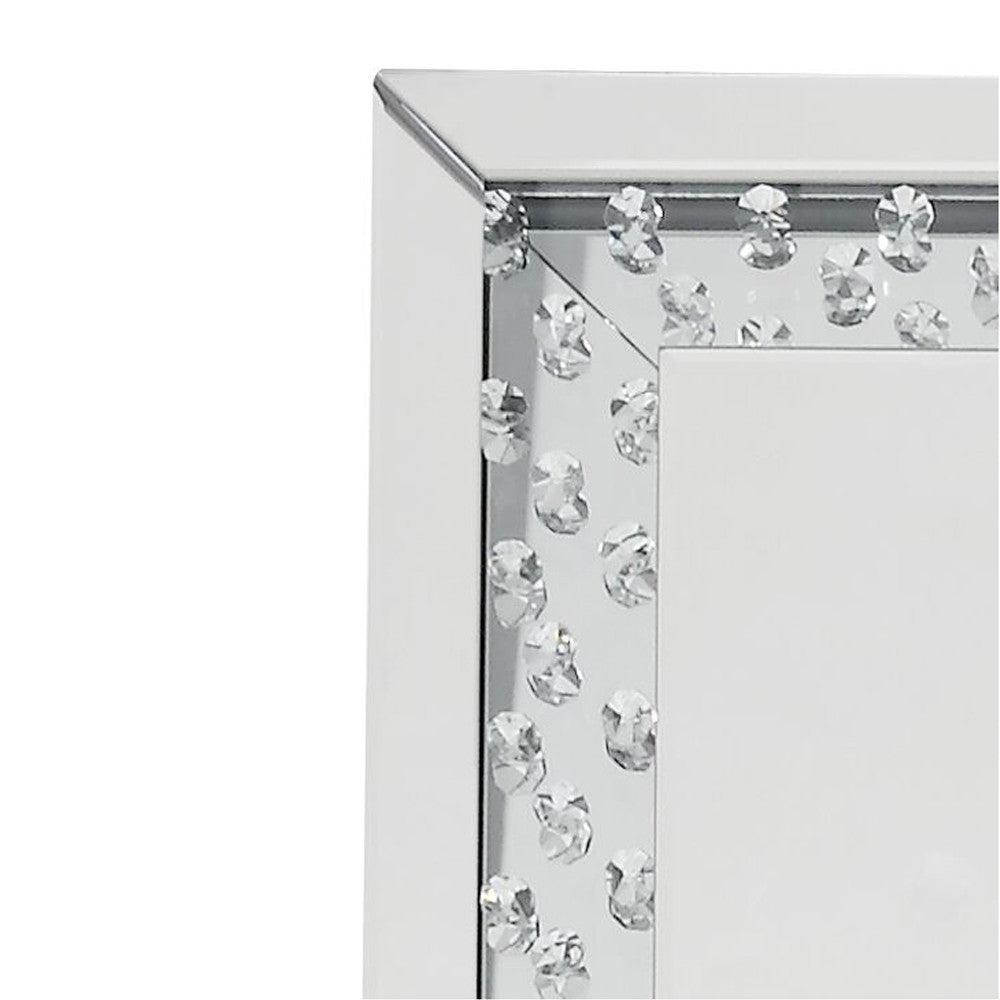 ACME 97025 Nysa Accent Mirror (Floor), Mirrored & Faux Crystals