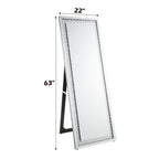 ACME 97025 Nysa Accent Mirror (Floor), Mirrored & Faux Crystals