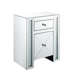 ACME 97026 Maisha Accent Table Mirrored & Faux Crystals