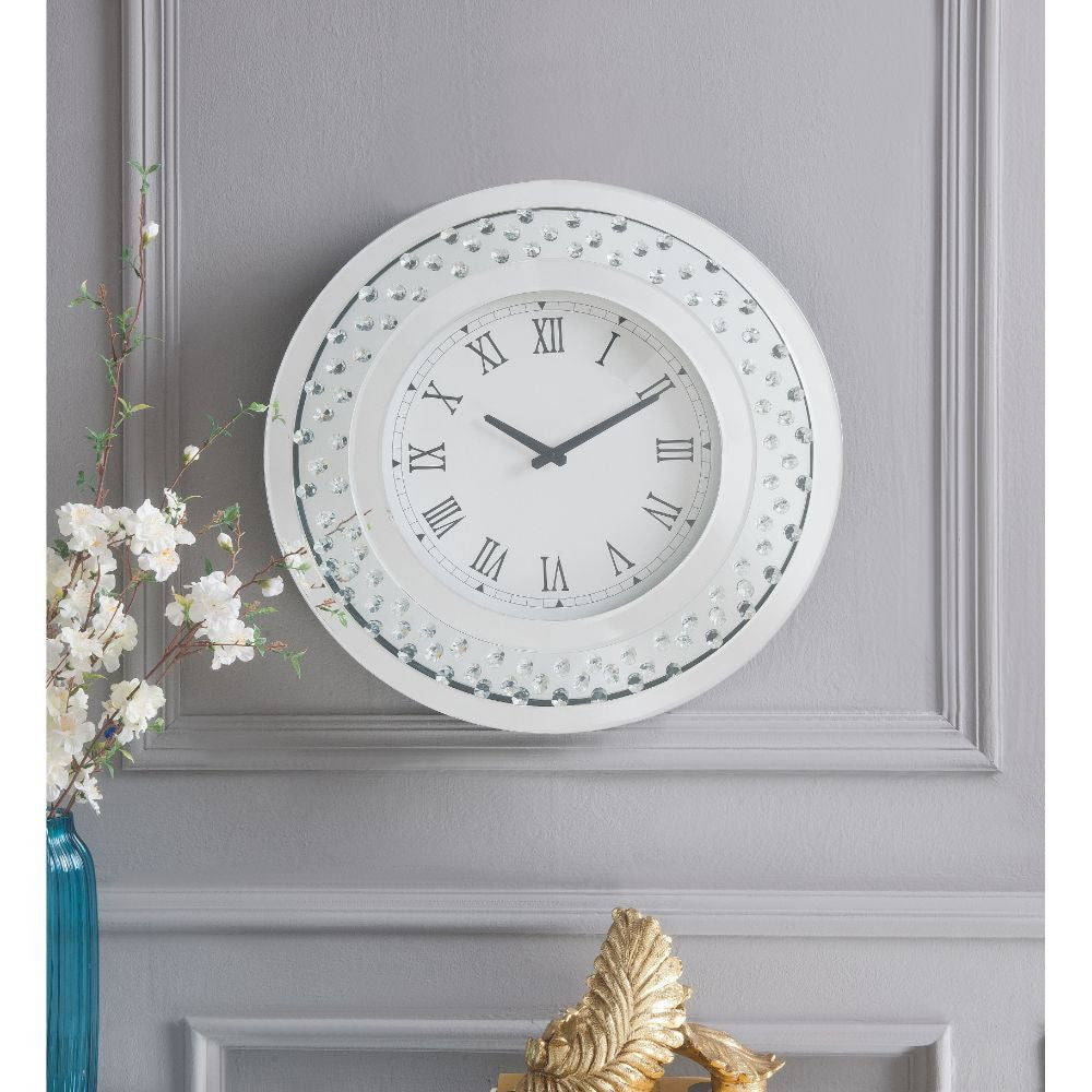 ACME 97045 Nysa Wall Clock, Mirrored & Faux Crystals