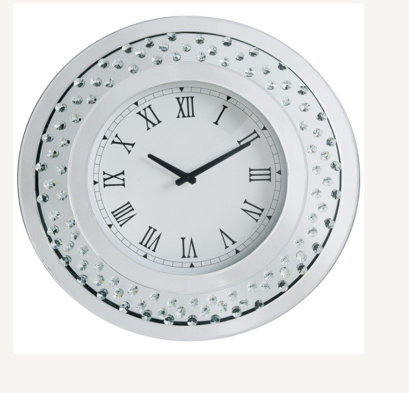 ACME 97045 Nysa Wall Clock, Mirrored & Faux Crystals