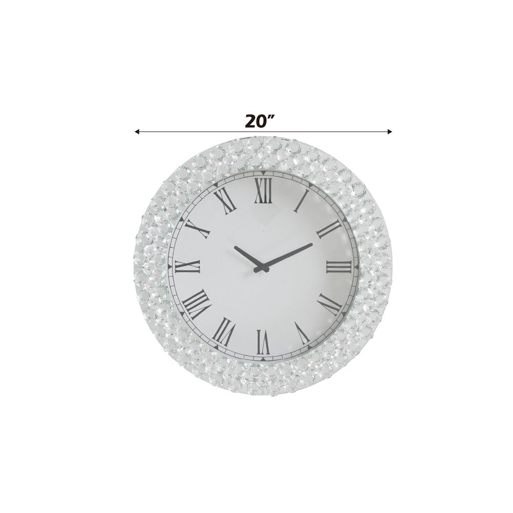 ACME 97045 Nysa Wall Clock, Mirrored & Faux Crystals