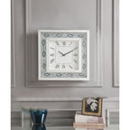 ACME 97047 Sonia Wall Clock, Mirrored & Faux Agate