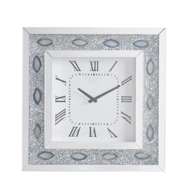 ACME 97047 Sonia Wall Clock, Mirrored & Faux Agate