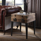 ACME 97138 Kolin Accent Table, Rustic Oak & Matte Gray