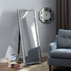 ACME 97156 Noralie Accent Mirror (Floor), Mirrored & Faux Diamonds