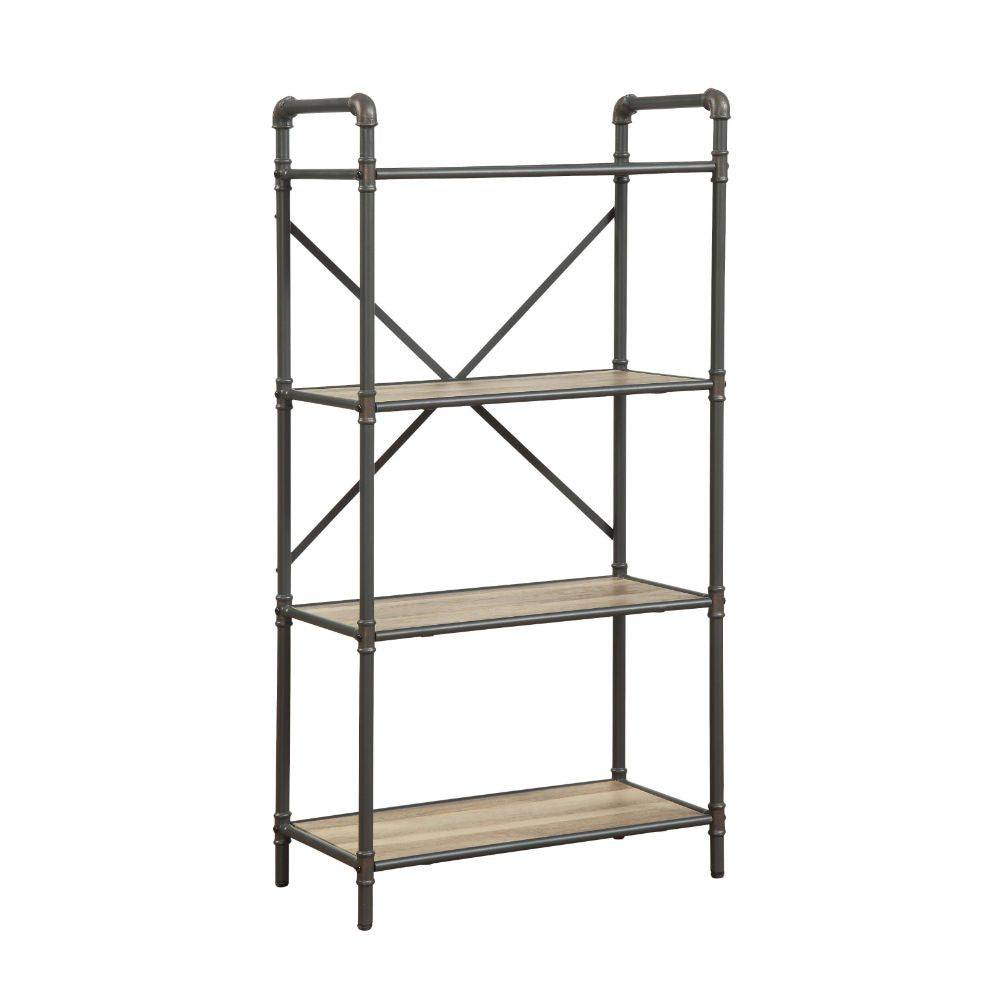 ACME 97163 Itzel Bookshelf, Antique Oak & Sandy Gray