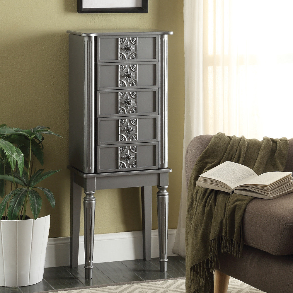 ACME 97168 Tammy Jewelry Armoire, Silver