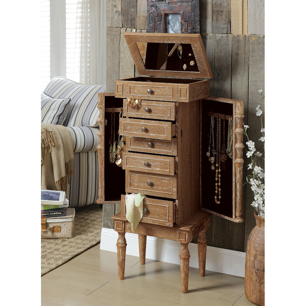 ACME 97173 Taline Jewelry Armoire, Weathered Oak