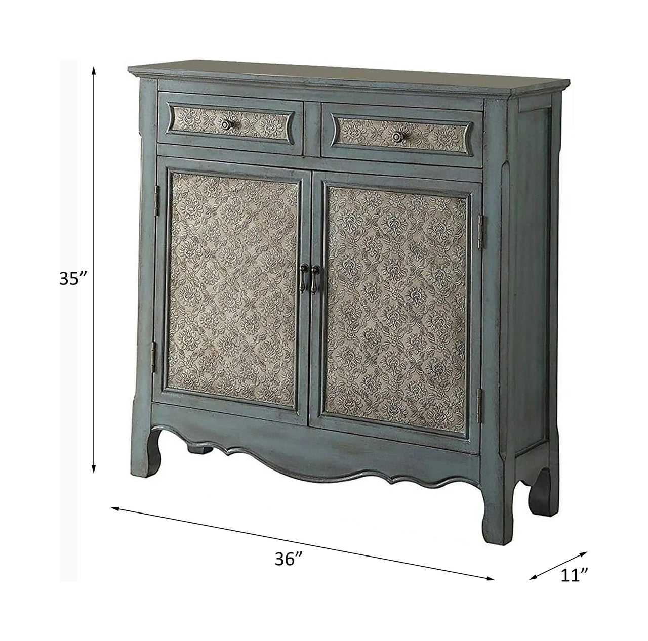 ACME 97245 Winchell Console Table, Antique Blue