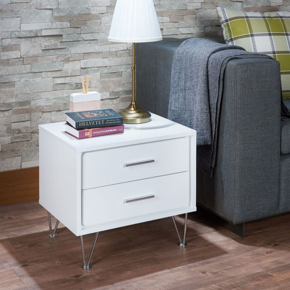 ACME 97332 Deoss Accent Table, White