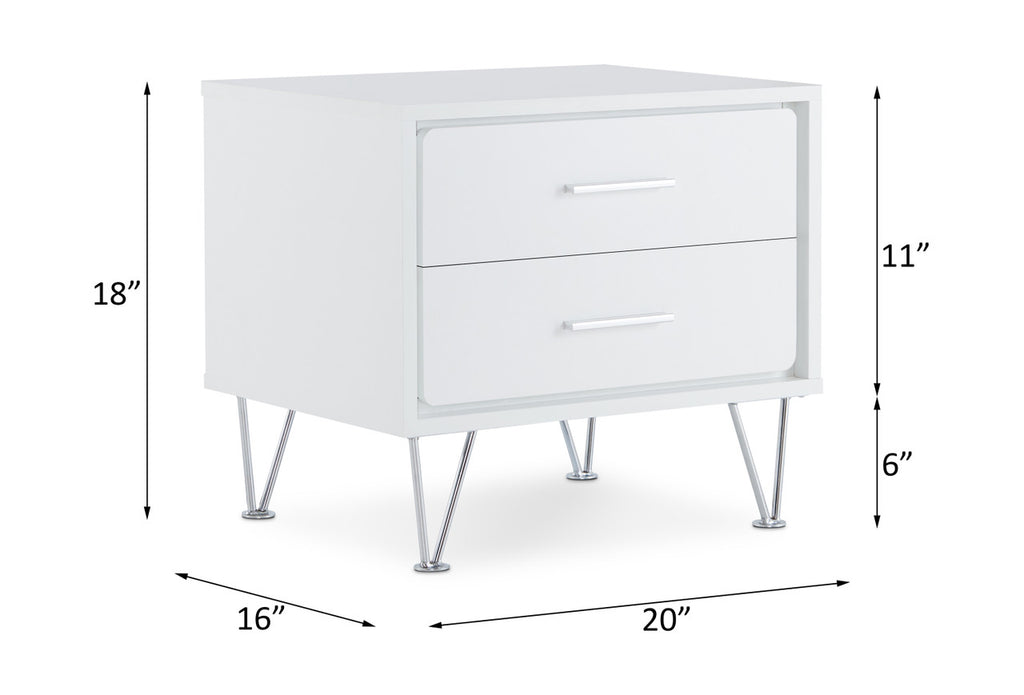 ACME 97332 Deoss Accent Table, White