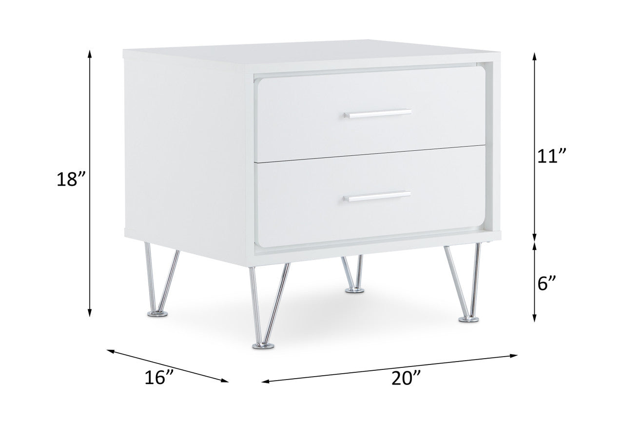 ACME 97332 Deoss Accent Table, White