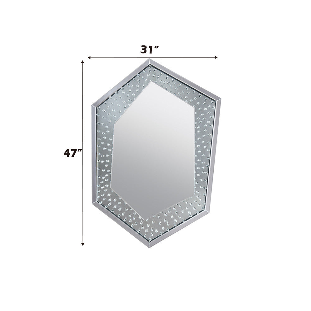 ACME 97570 Nysa Wall Decor, Mirrored & Faux Crystals