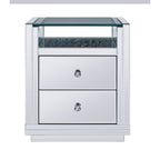 ACME 97575 Nysa Accent Table, Mirrored & Faux Crystals