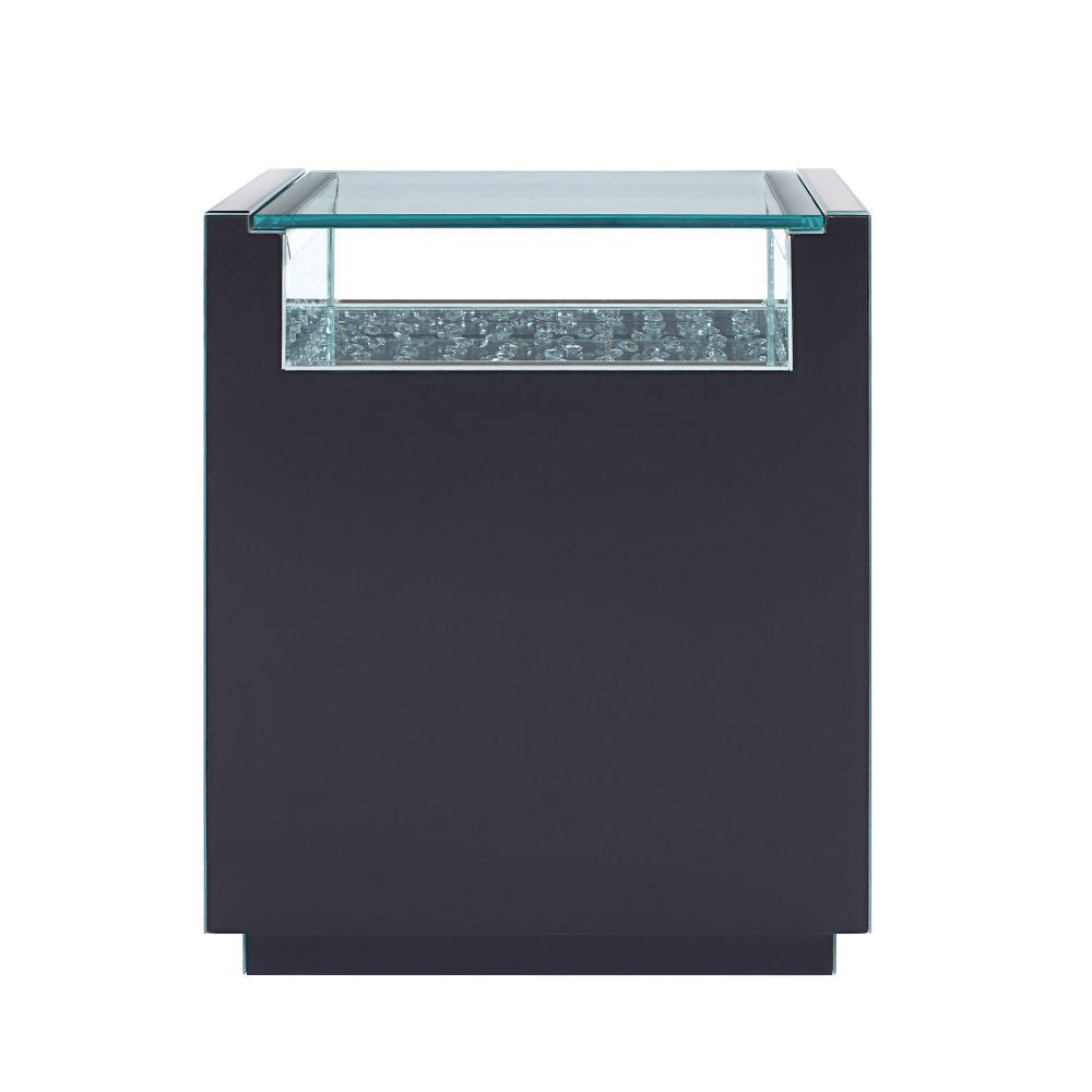 ACME 97575 Nysa Accent Table, Mirrored & Faux Crystals