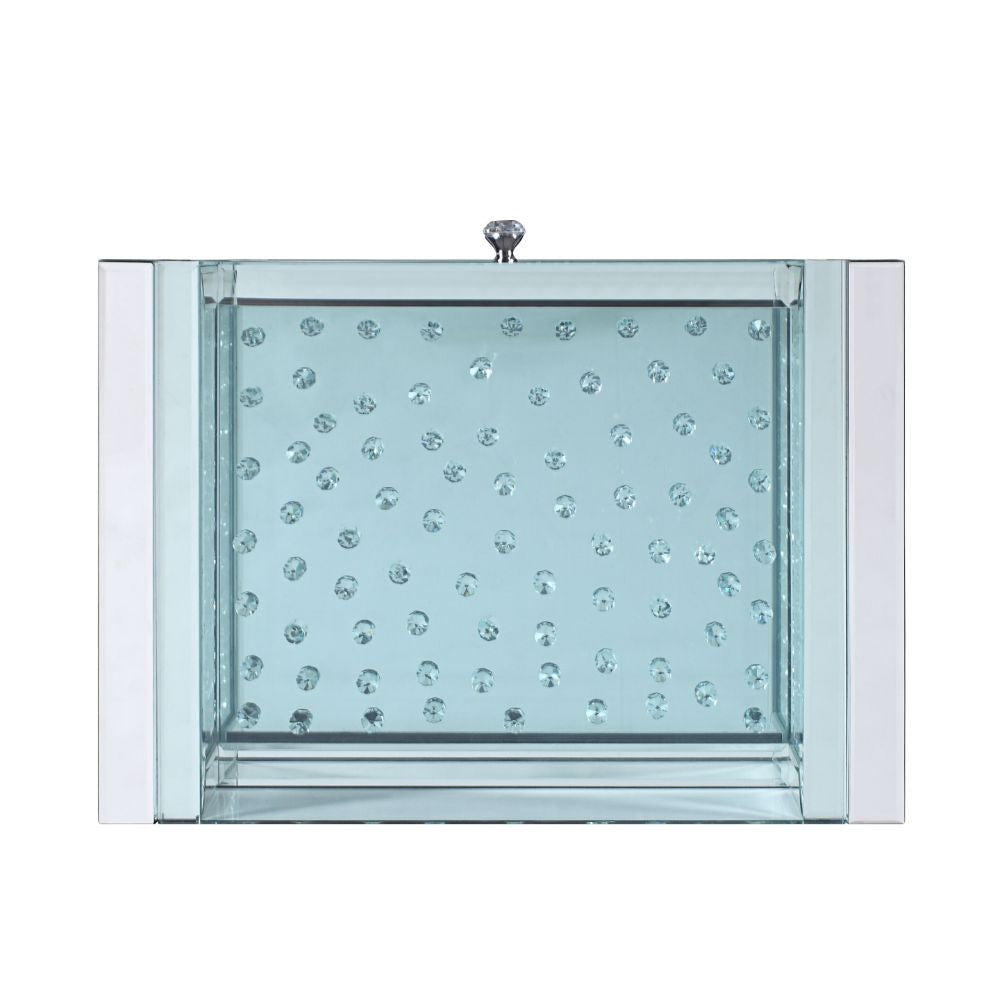 ACME 97575 Nysa Accent Table, Mirrored & Faux Crystals