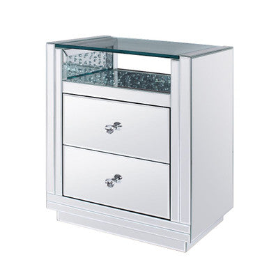 ACME 97575 Nysa Accent Table, Mirrored & Faux Crystals