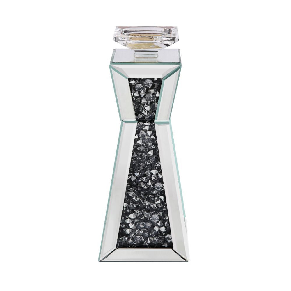 ACME 97618 Nowles Accent Candleholder (Set-2), Mirrored & Faux Stones