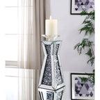 ACME 97618 Nowles Accent Candleholder (Set-2), Mirrored & Faux Stones