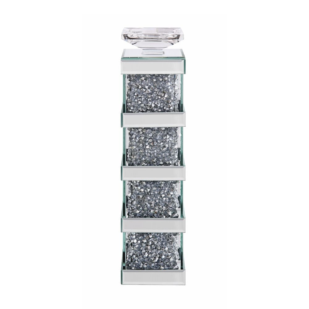 ACME 97620 Noralie Accent Candleholder (Set-2), Mirrored & Faux Diamonds