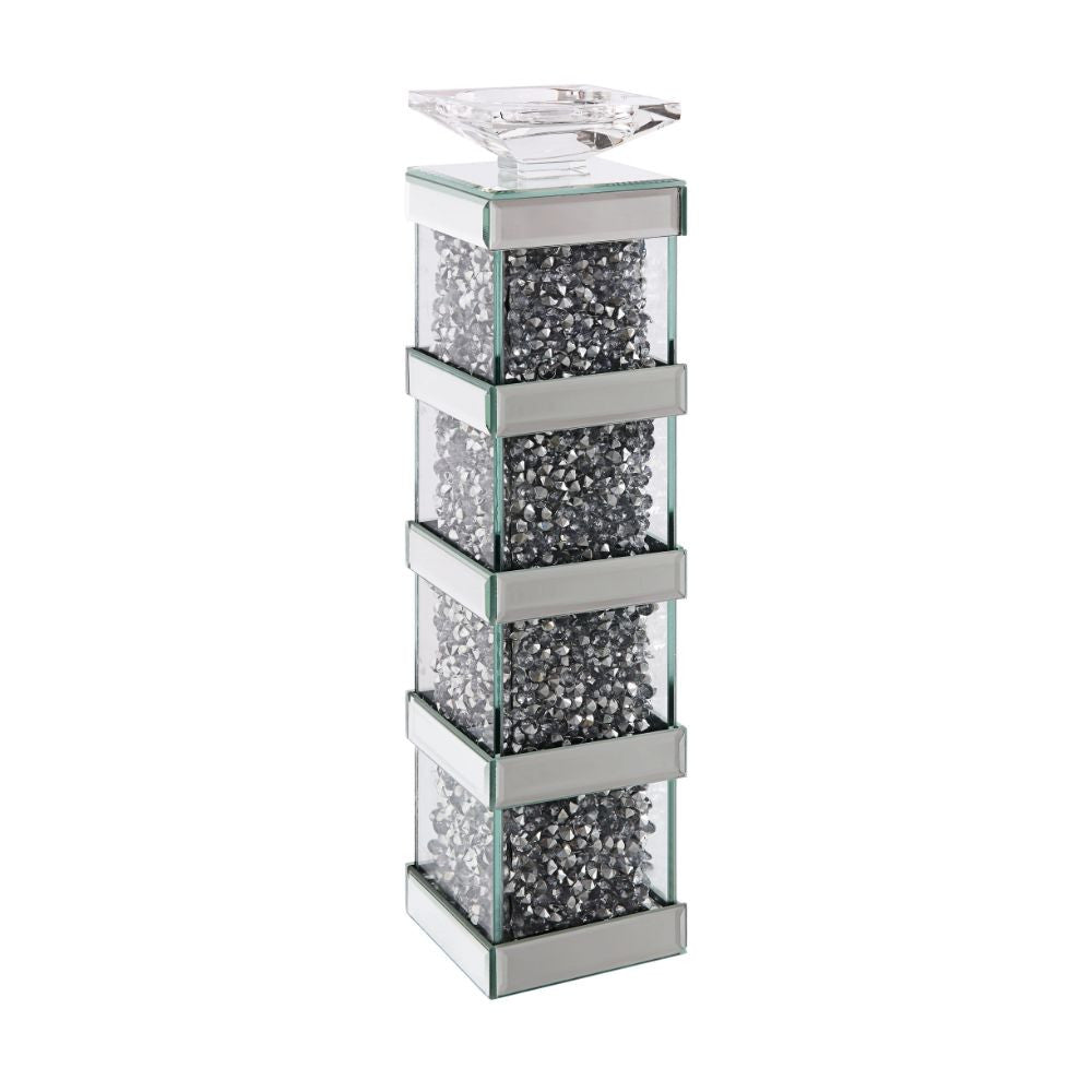 ACME 97620 Noralie Accent Candleholder (Set-2), Mirrored & Faux Diamonds