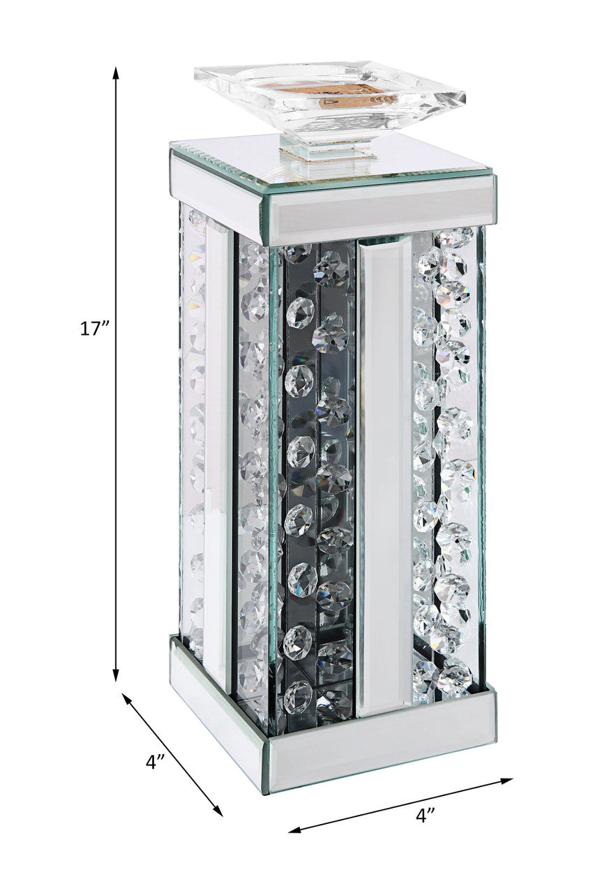 ACME 97621 Nysa Accent Candleholder (Set-2), Mirrored & Faux Crystals
