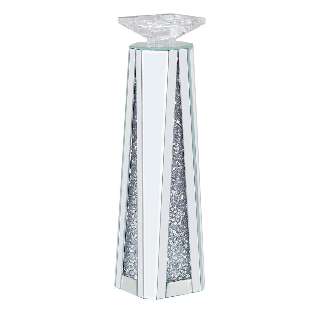 ACME 97623 Nowles Accent Candleholder (Set-2), Mirrored & Faux Stones
