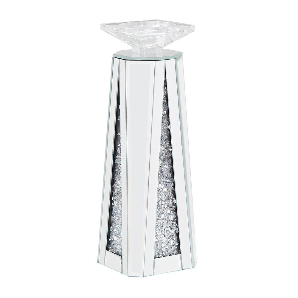 ACME 97623 Nowles Accent Candleholder (Set-2), Mirrored & Faux Stones