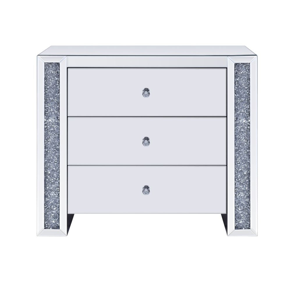 ACME 97642 Noralie Console Table, Mirrored & Faux Diamonds