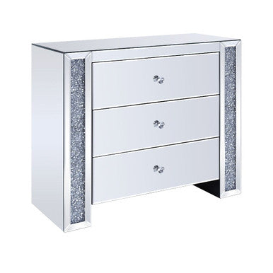 ACME 97642 Noralie Console Table, Mirrored & Faux Diamonds