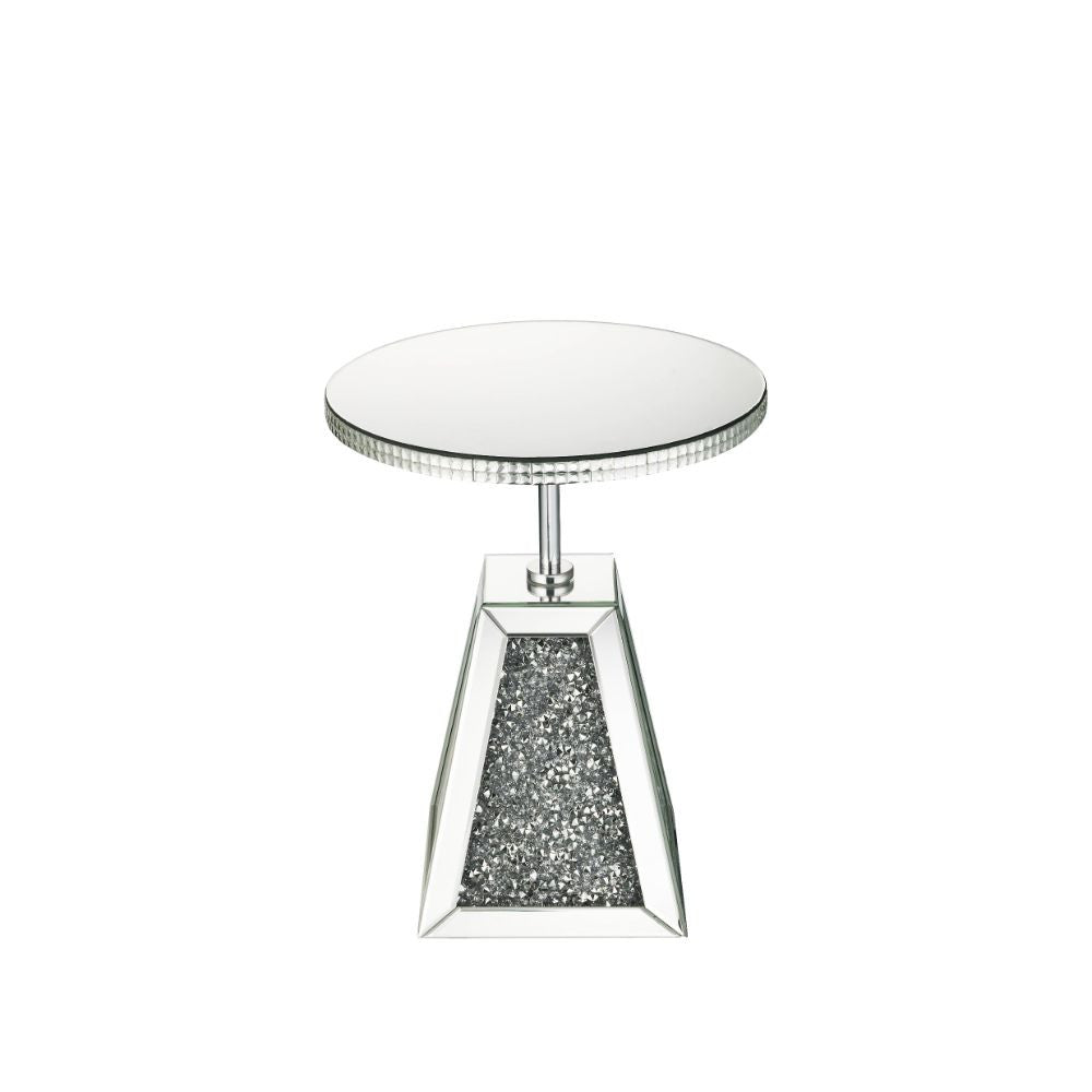 ACME 97702 Noralie Accent Table, Mirrored & Faux Diamonds