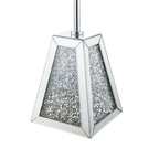ACME 97702 Noralie Accent Table, Mirrored & Faux Diamonds