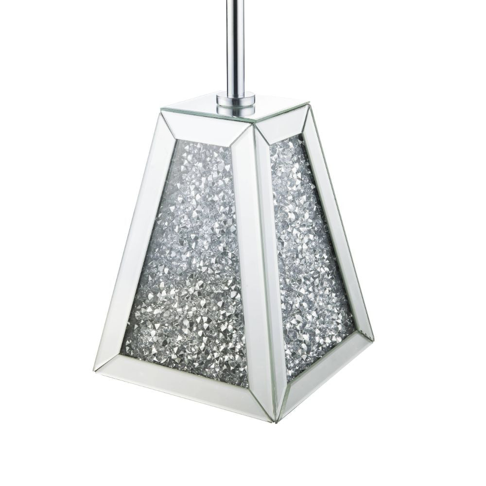 ACME 97702 Noralie Accent Table, Mirrored & Faux Diamonds
