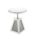 ACME 97702 Noralie Accent Table, Mirrored & Faux Diamonds