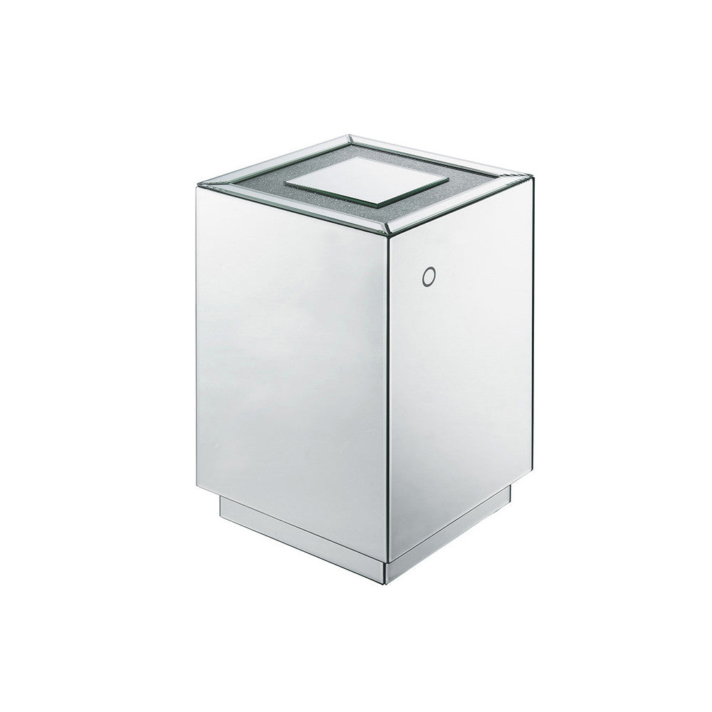 ACME 97704 Nyoka Accent Table with LED, Mirrored & Faux Gems