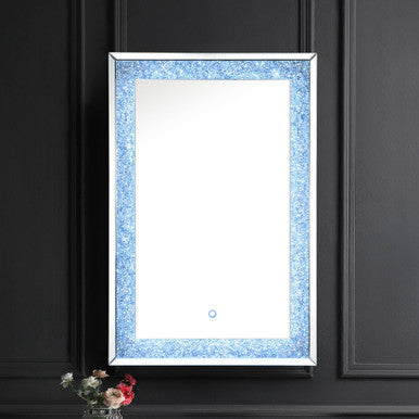 ACME 97706 Noralie Wall Decor with LED, Mirrored & Faux Diamonds