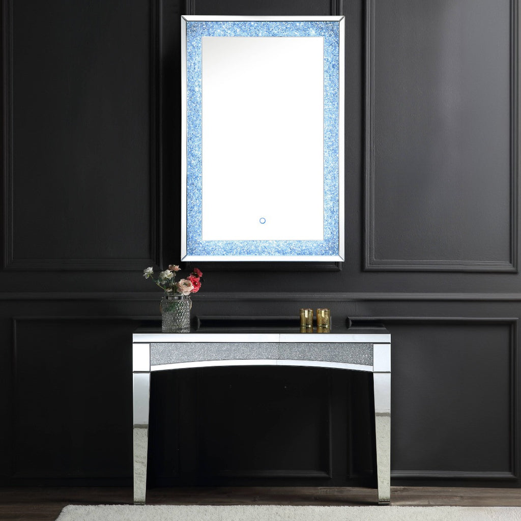 ACME 97706 Noralie Wall Decor with LED, Mirrored & Faux Diamonds