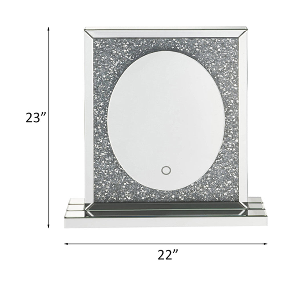 ACME 97707 Noralie Accent Decor with LED, Mirrored & Faux Diamonds