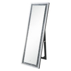 ACME 97713 Noralie Floor Mirror with LED, Mirrored & Faux Diamonds