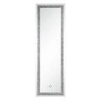ACME 97713 Noralie Floor Mirror with LED, Mirrored & Faux Diamonds