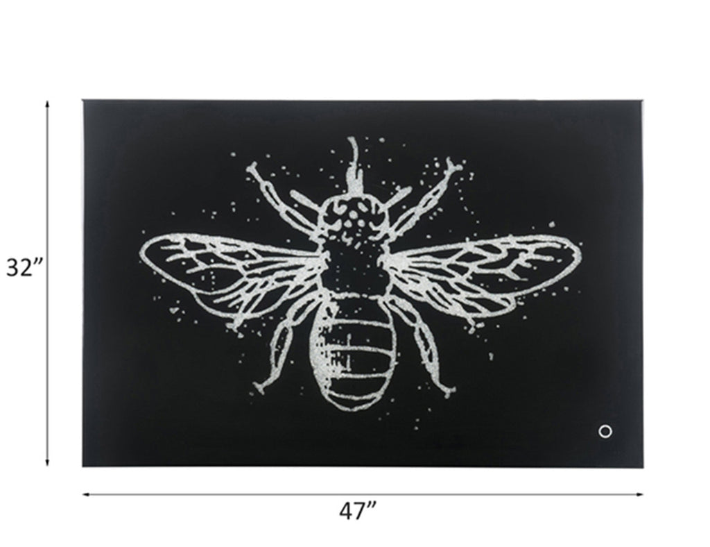 ACME 97717 Vedris Wall Art with LED, Smoky Glass & Faux Crystal