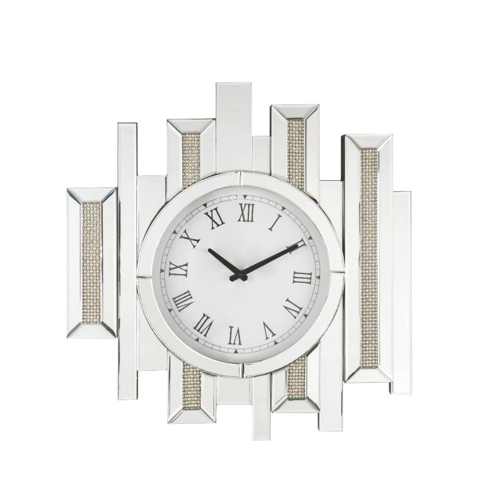 ACME 97728 Lavina Wall Clock, Mirrored & Faux Diamonds
