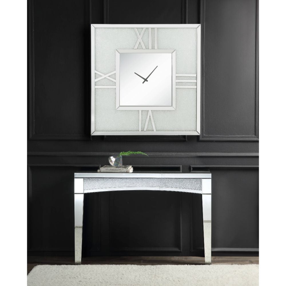 ACME 97730 Noralie Wall Clock with LED, Mirrored & Faux Diamonds