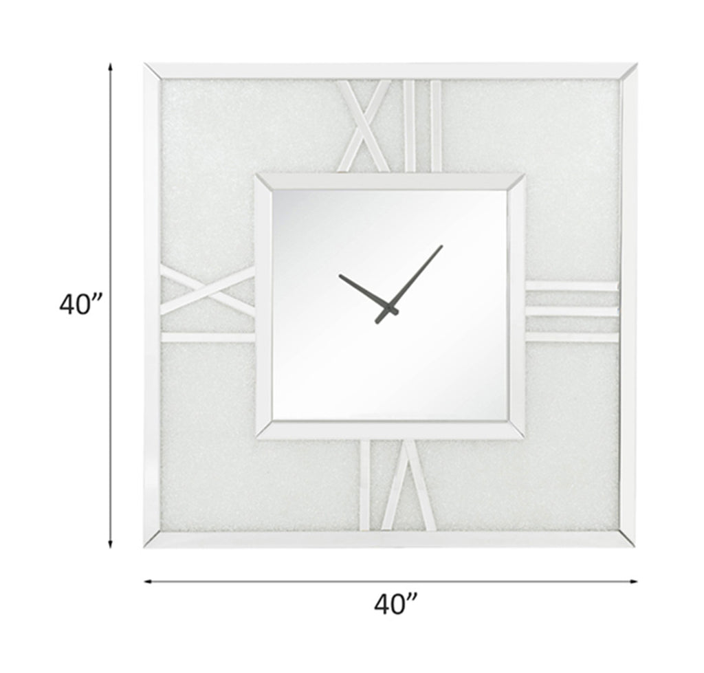 ACME 97730 Noralie Wall Clock with LED, Mirrored & Faux Diamonds