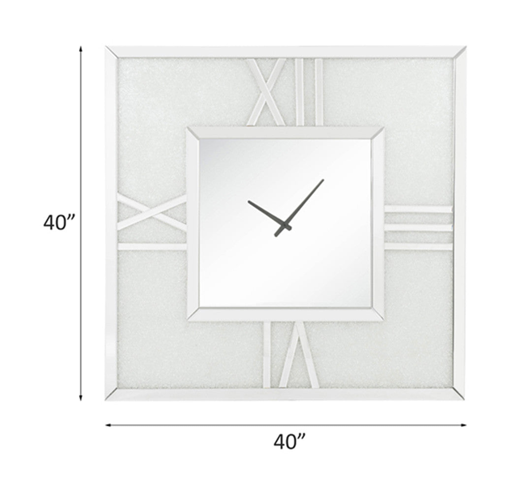 ACME 97730 Noralie Wall Clock with LED, Mirrored & Faux Diamonds