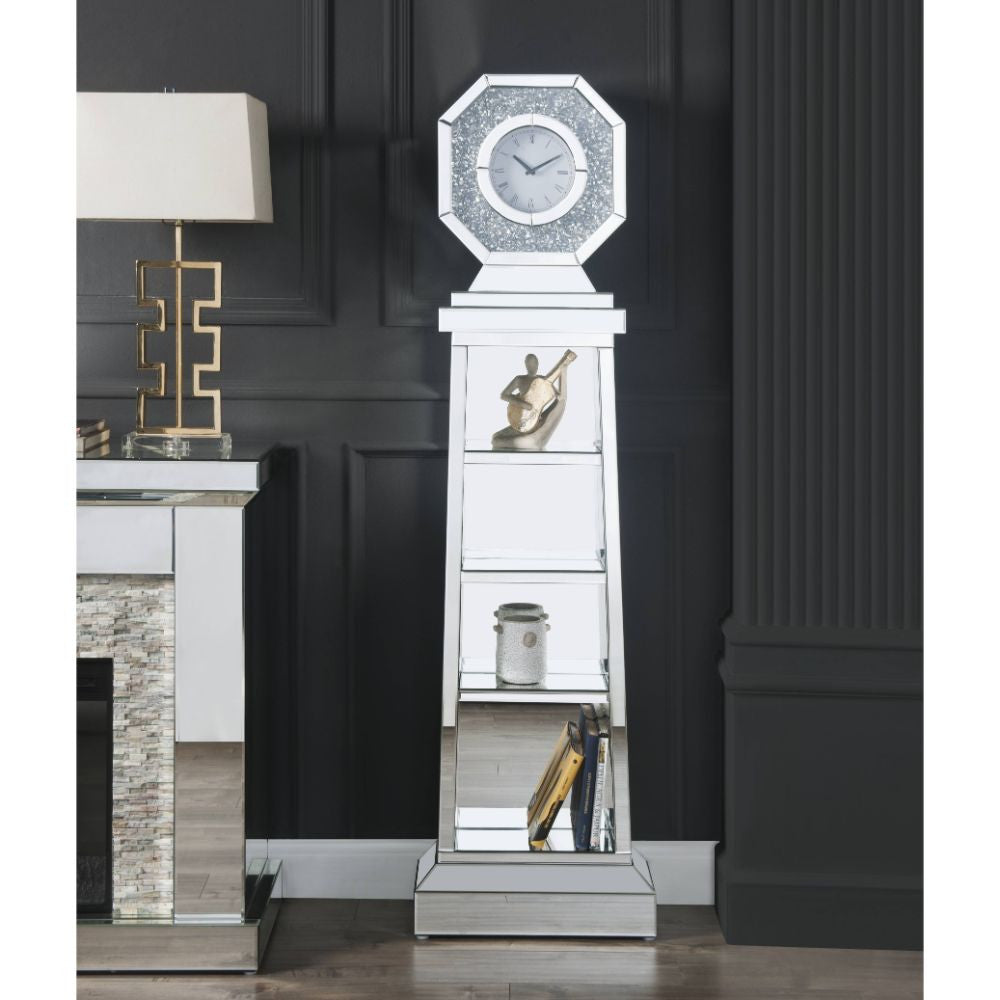 ACME 97736 Noralie Grandfather Clock, Mirrored & Faux Diamonds