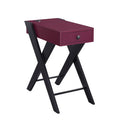ACME 97737 Fierce Side Table (USB Charging Dock), Burgundy & Black