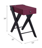 ACME 97737 Fierce Side Table (USB Charging Dock), Burgundy & Black